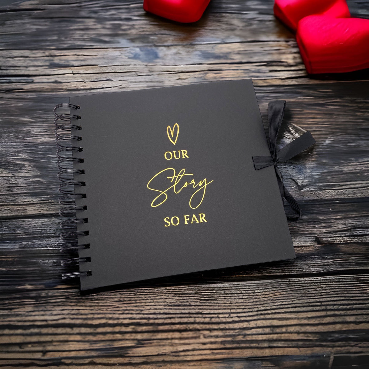 Get the best Our Story So Far Love Themed Black Scrapbook Guest Book Photo  Album Gold Script ukgiftstoreonline available at Unbeatable Prices